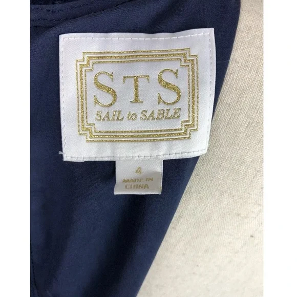 Sail to Sable Women's Navy Blue Lace A-Line Dress - Picture 7 of 7